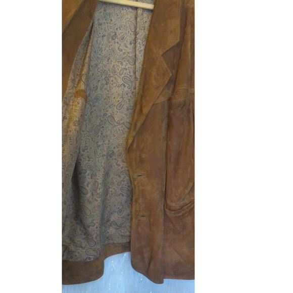 Vintage Vera Pelle Mens Brown Suede Jacket Blazer READ - Picture 3 of 8